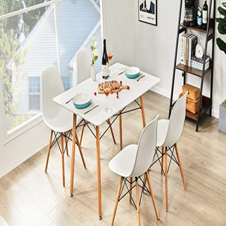 Greenforest Dining Table Wood Top And Legs Modern Leisure Coffee Table Home And Kitchen 44 X 30 Inch White